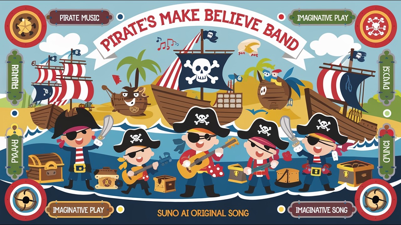 Pirate's Make Believe Band | Suno AI Original Song 🎵 #PirateSong #SunoAI #OriginalMusic