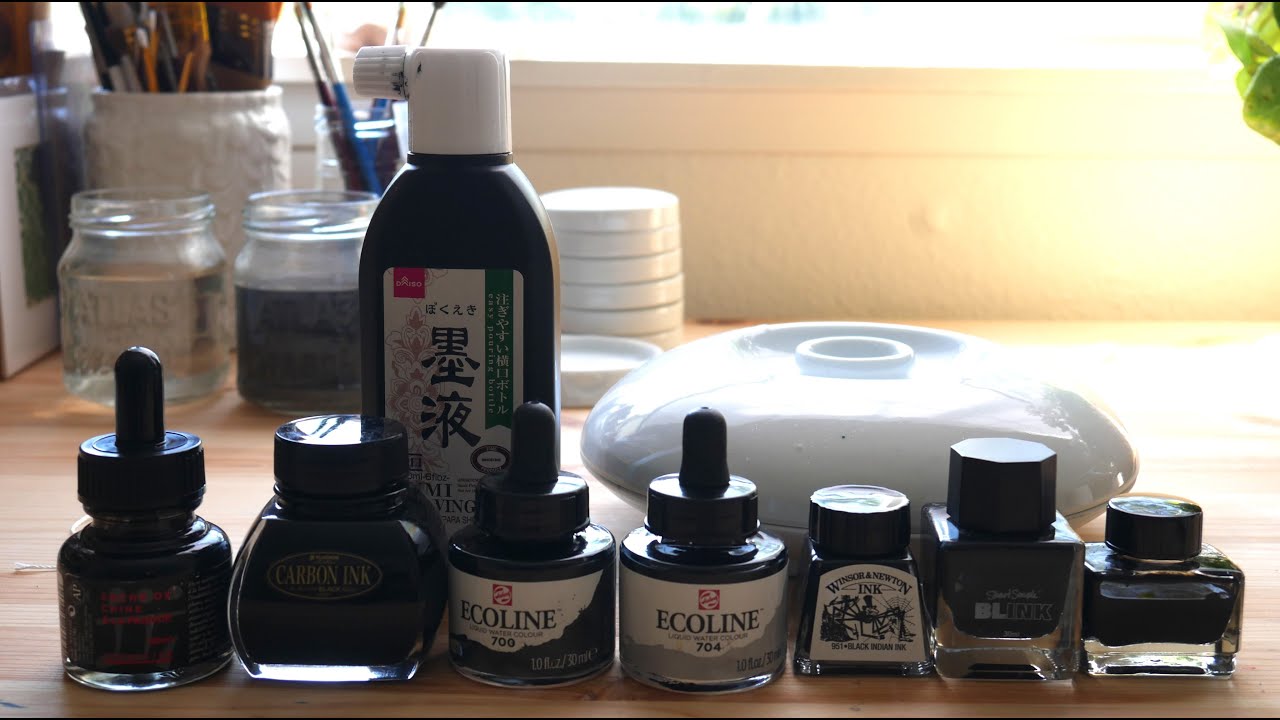 Swatching Ink | Black (Ecoline, Platinum Carbon, Blink, etc)