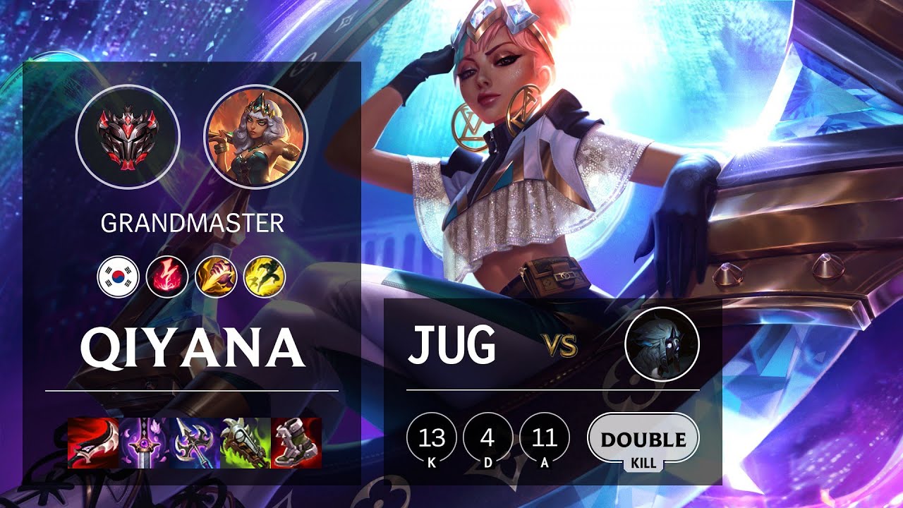 Qiyana Jungle vs Kindred - KR Grandmaster Patch 10.24