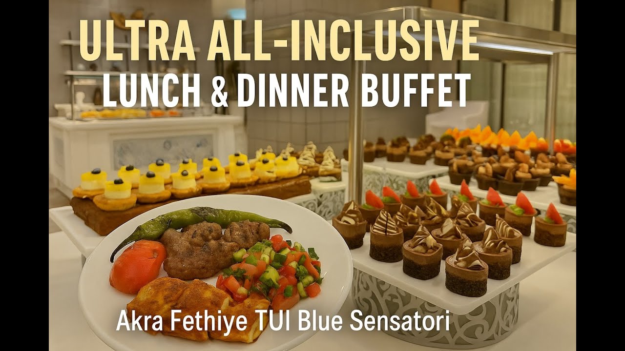Akra Fethiye TUI Blue Sensatori Hotel ultra all-inclusive lunch and dinner buffet. Fethiye Türkiye.
