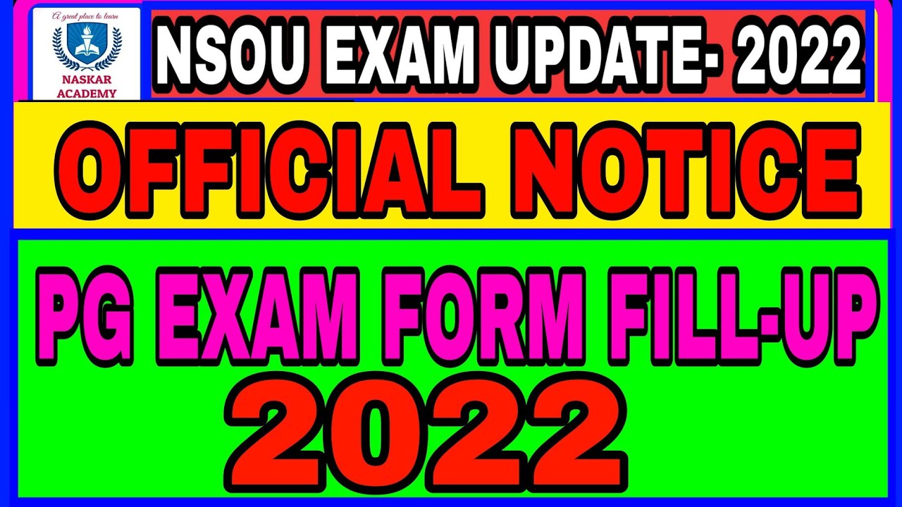 PG EXAM FORM FILL-UP 2022// OFFICIAL NOTICE//