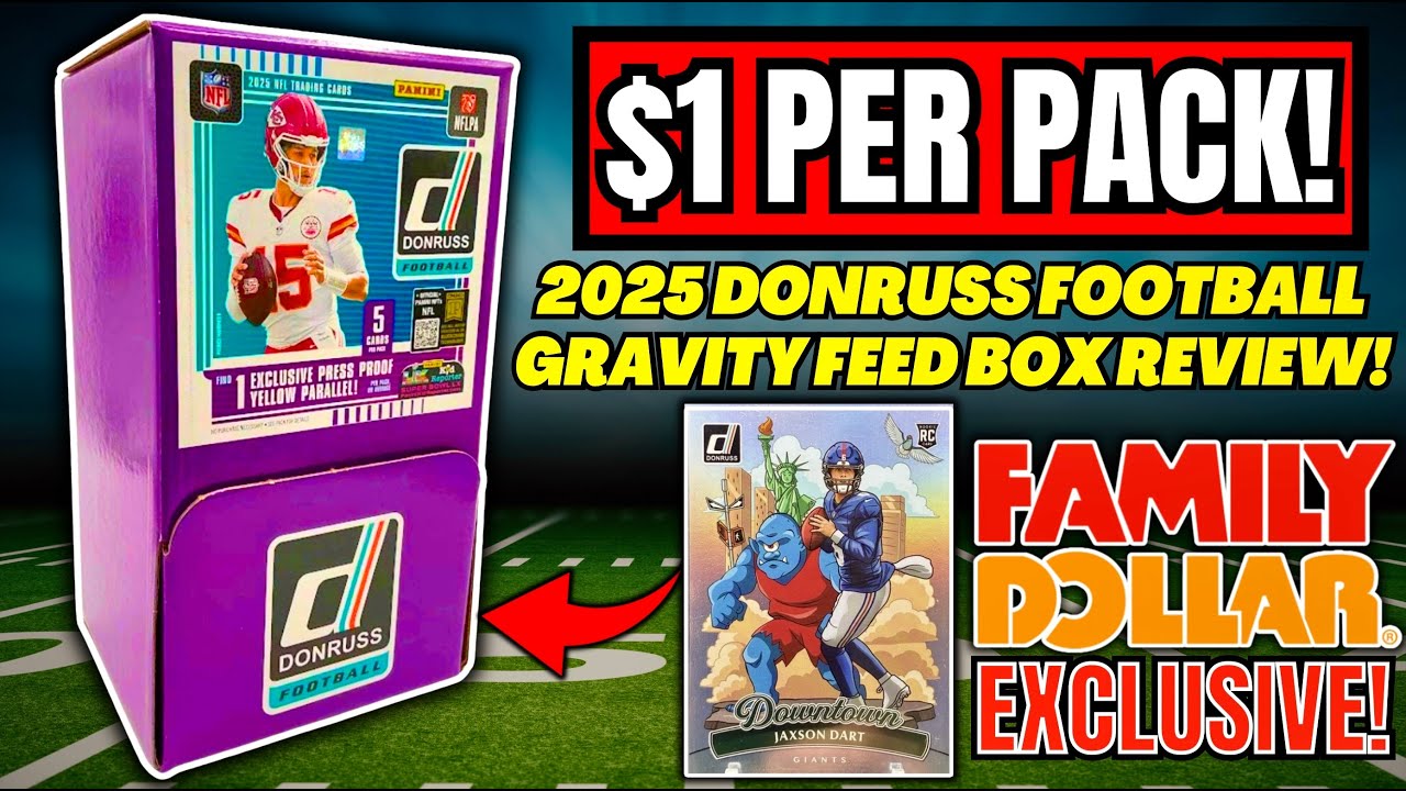 *$1 ЗА УПАКОВКУ!🤯 ОБЗОР КОРОБКИ С ГРАВИТАЦИОННОЙ ПОДАЧЕЙ DONRUSS FOOTBALL 2025 ГОДА!🏈
