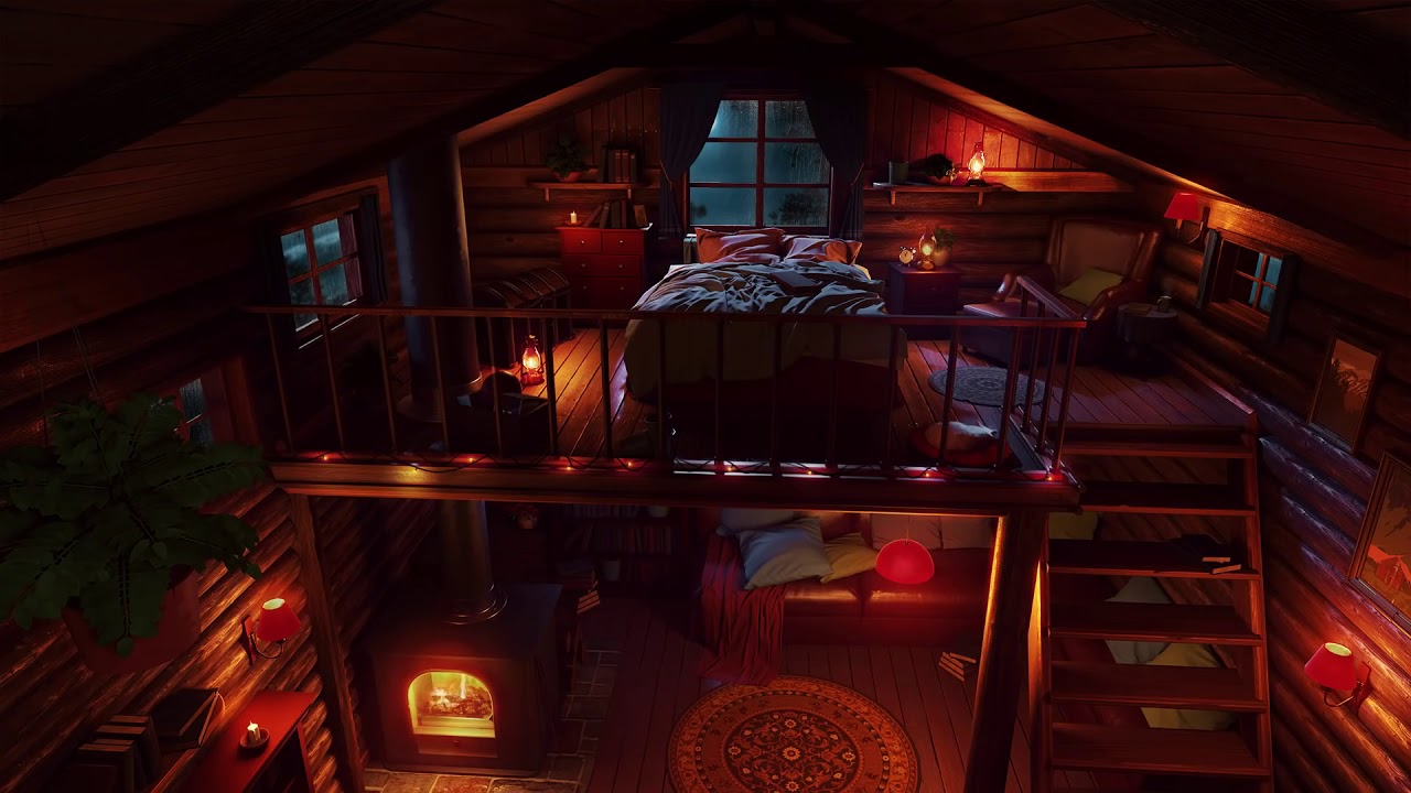 (ASMR) 🎧 « Dans ma Petite Cabane » 🏠 Avec le Bruit de la Pluie 🌧️ et du Feu de Cheminée. 🔥
