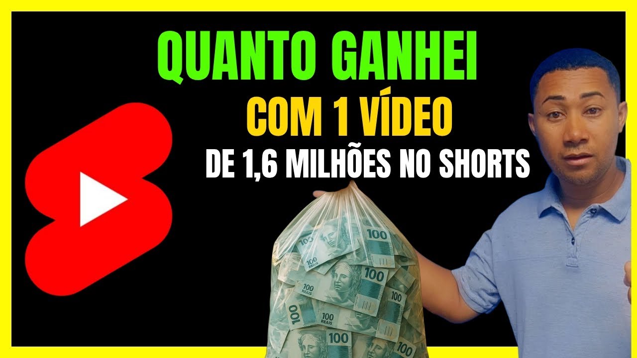 QUANTO GANHEI com 1,6 MILHÕES de visualizações No YOUTUBE Shorts #shorts #youtubeshorts 