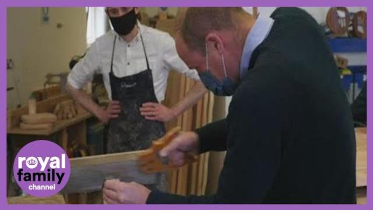 Prince William Shows Off His Woodworking Skills at Edinburgh Community Project