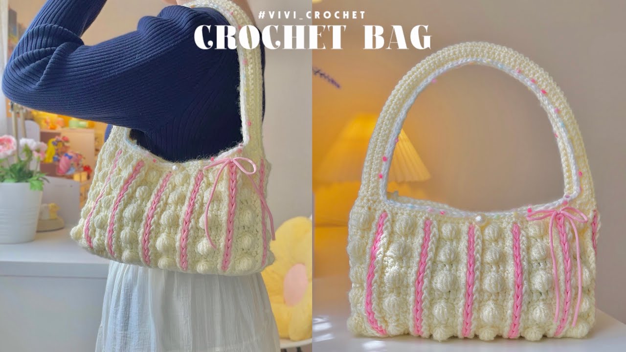 How To Crochet Shoulder Bag | Crochet Bag 🎀