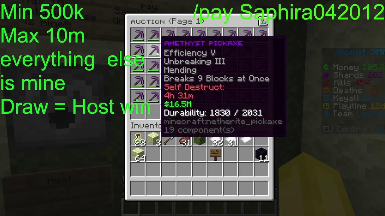 Donut smp Rating bases 1m each / Gambling