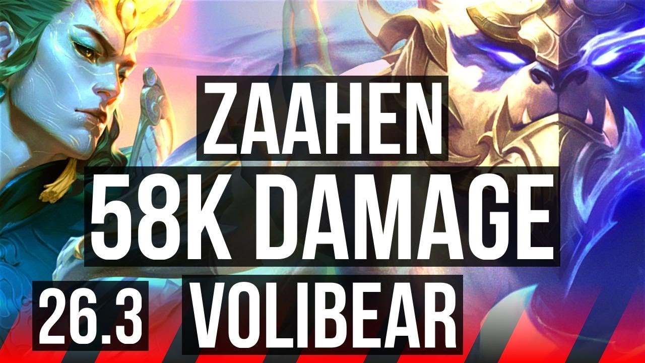 ZAAHEN vs VOLIBEAR (TOP) | 58K damage, Good KDA: 15/3/10 | KR Master | 26.3