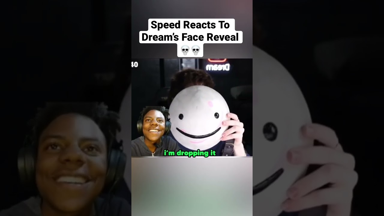 Speed Reacts To Dream&rsquo;s Face Reveal 💀 #ishowspeed #shorts #funny #dream