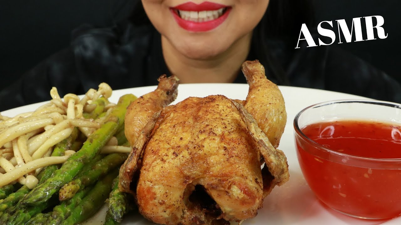 WHOLE FRIED CHICKEN WITH SWEET & SOUR SAUCE ~ ASMR (No Talking)
