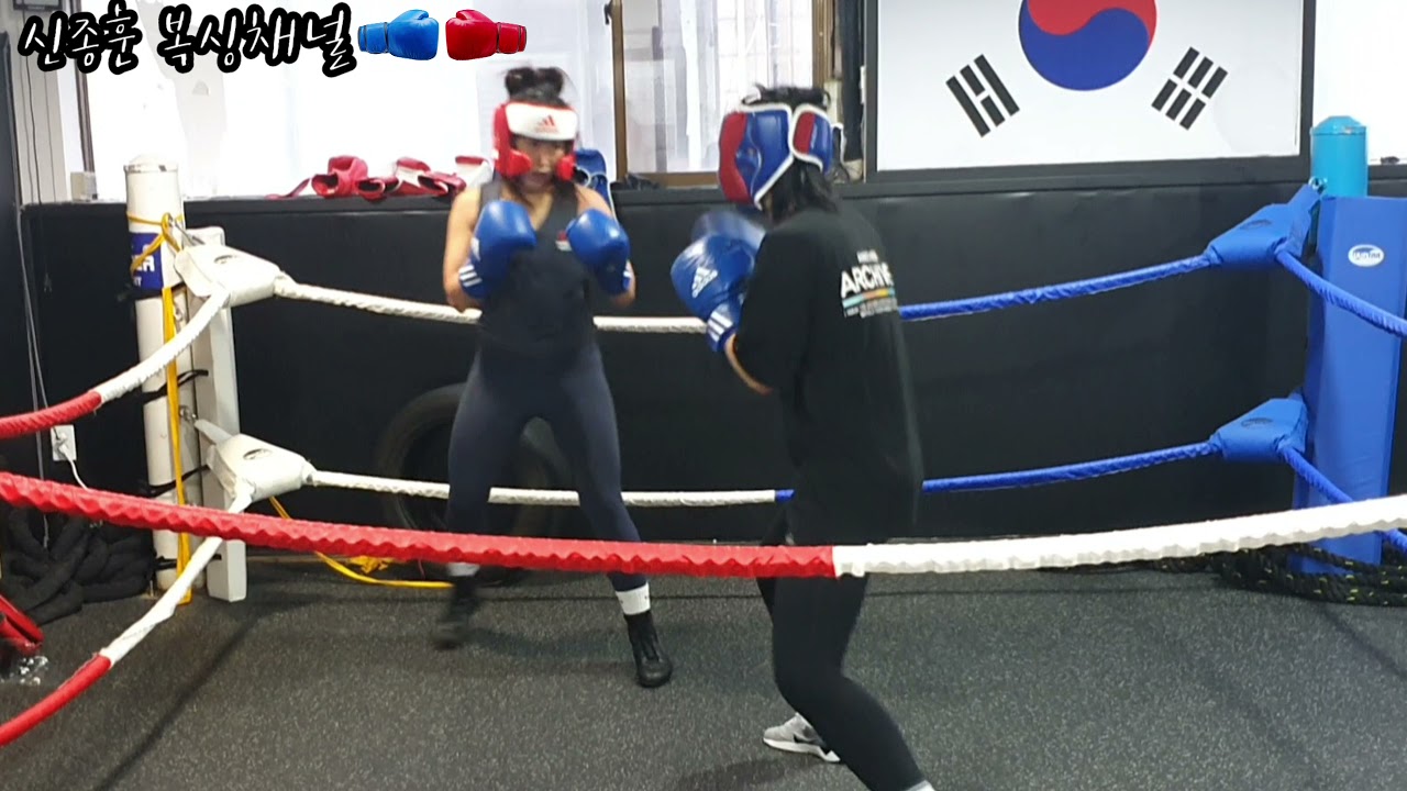 여자선수들의 스파링