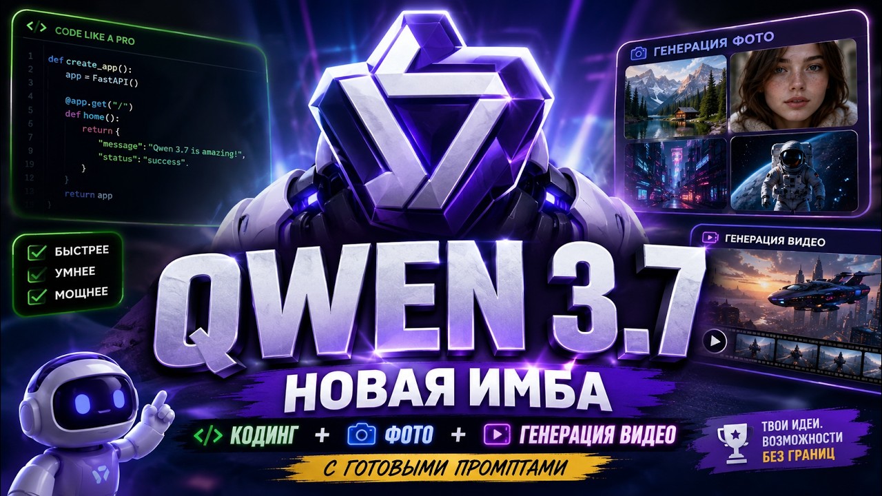 Qwen 3.7 &mdash; новая имба: кодинг + фото + генерация видео с готовыми промптами