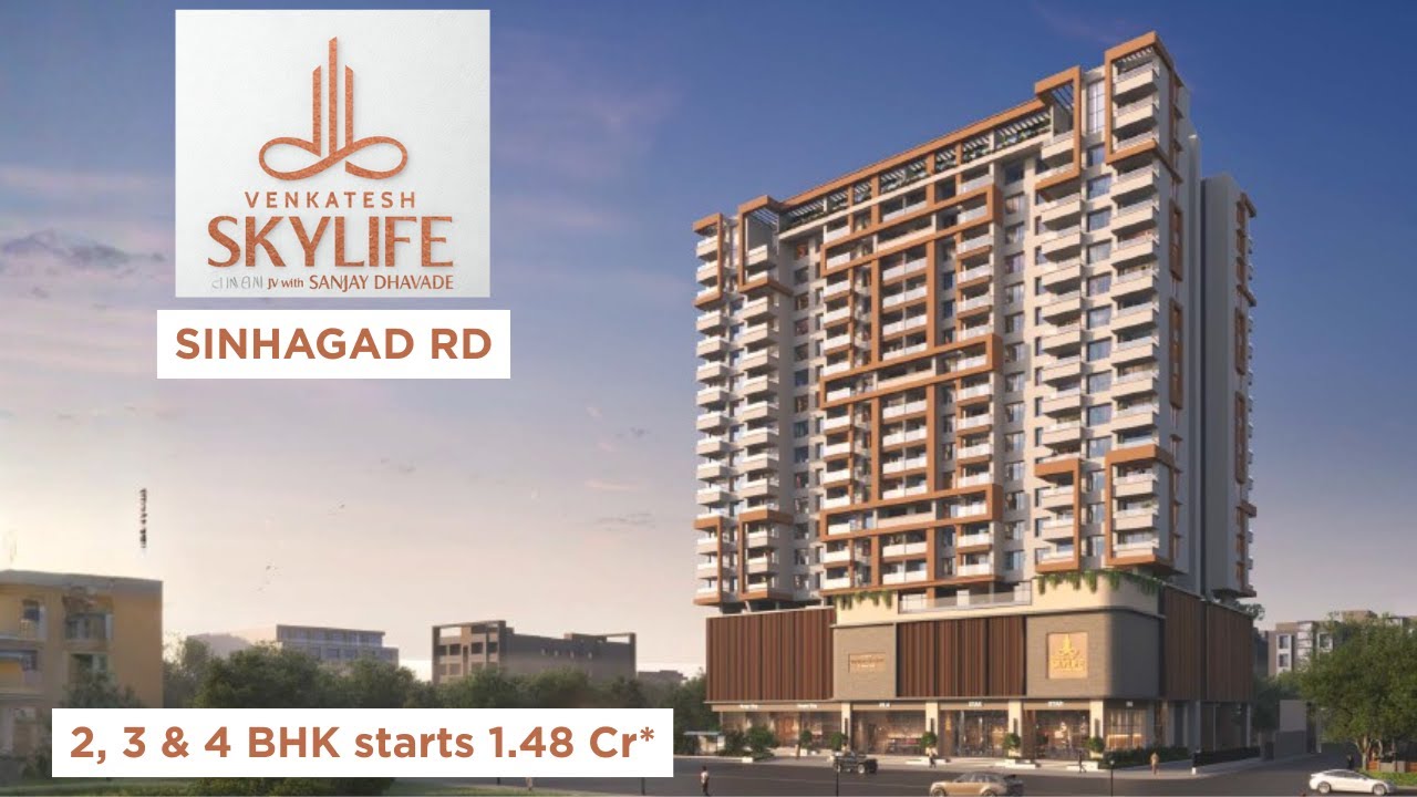 Venkatesh Skylife 📞80078 51198 Sinhagad Rd 2 , 3 & 4 BHK 1.48 Cr*  Lokmat Press Nanded city #luxury