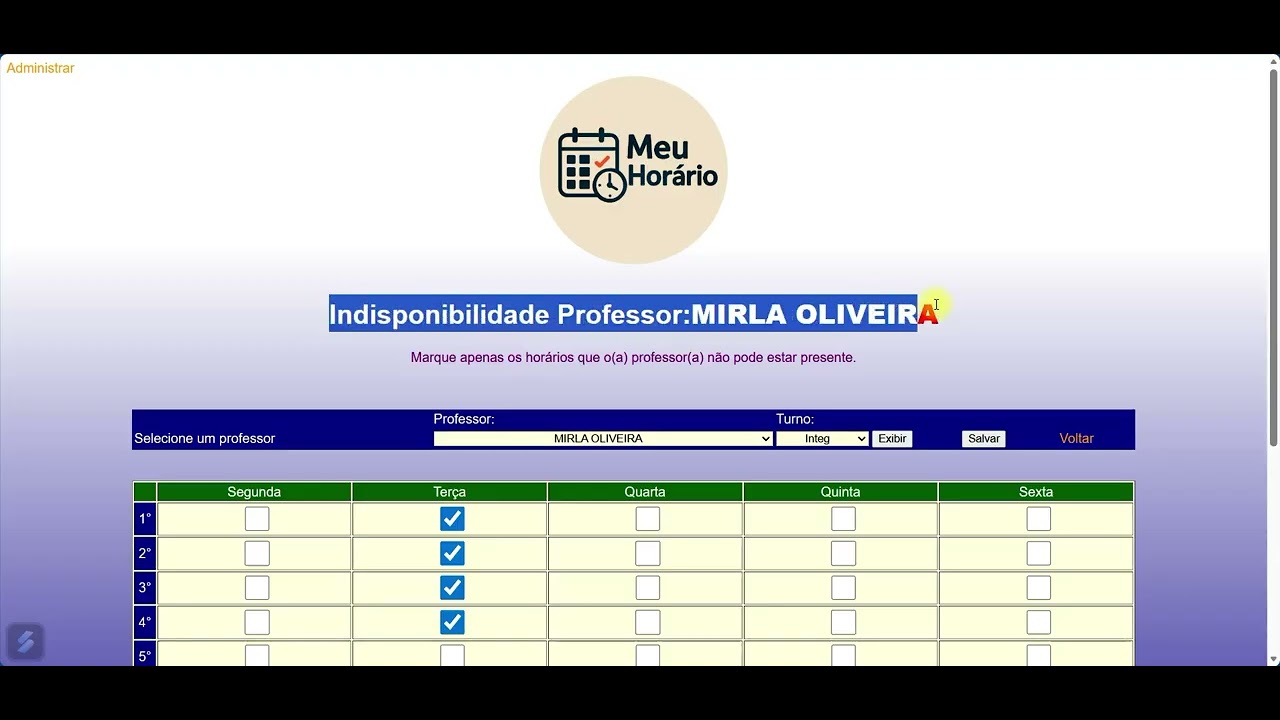 MEU HORÁRIO