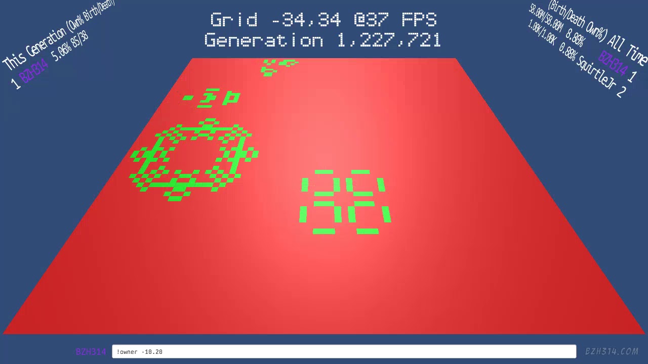 Loafer, Copperhead, Achim's p11 and Pulsar - Twitch Plays Conway's Game of Life - Owned! Edition