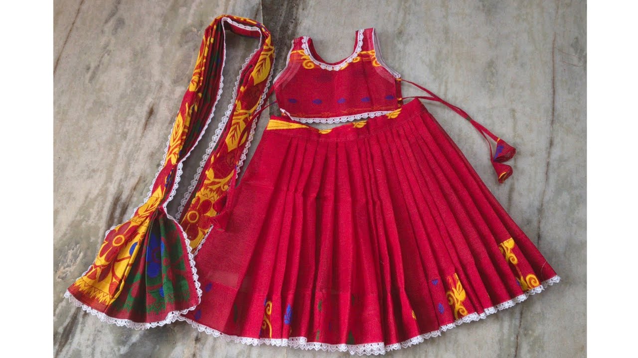 Ma durga saree lehenga choli/ শাড়ি দিয়ে মা দুর্গার লেহেঙ্গা 