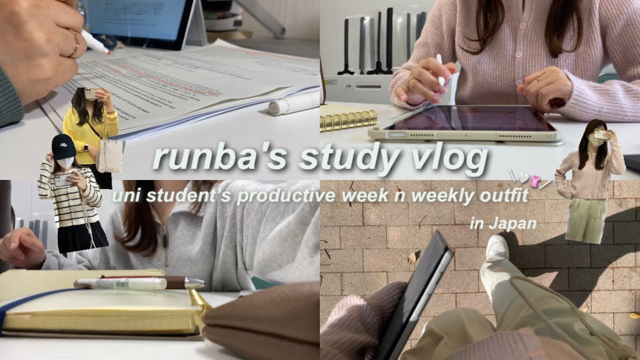eng) 大学院生STUDY VLOG🏫✍🏻＋weekly outfit｜勉強づくしのGW✊🏻｜uni life, lots of study🎞️