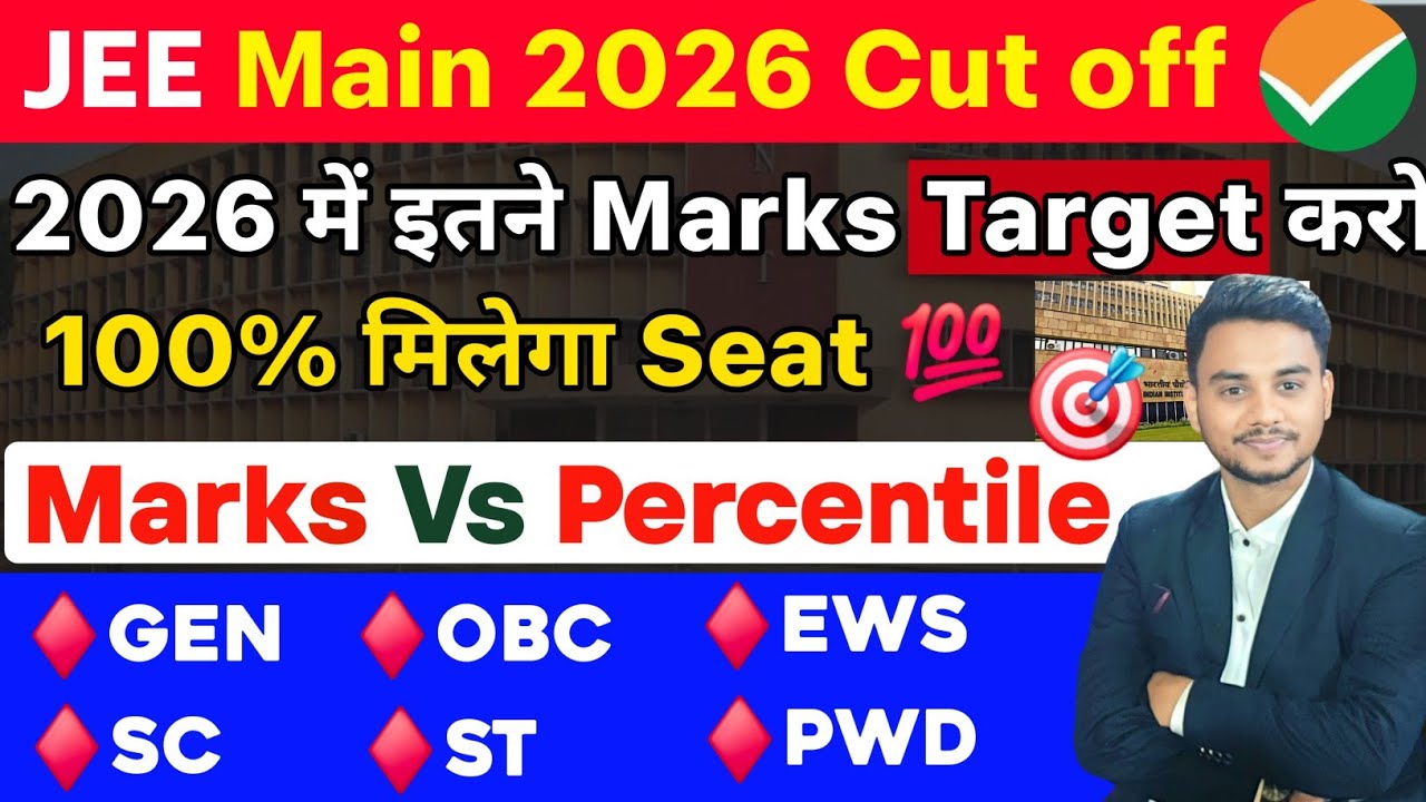 Safe Score 🔥: JEE Main 2026 Cut off | JEE Main 2026 Marks Vs Percentile | JEE Main 2026 Exam Date