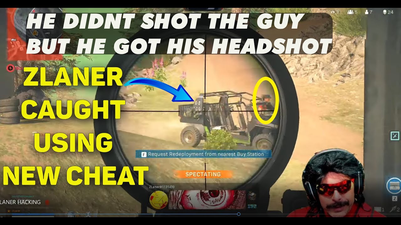 ZLANER CAUGHT USING NEW CHEAT IN WARZONE WHILE PLAYING WITH DR DISRESPICT SEASSON 6 STREAMING HACKS