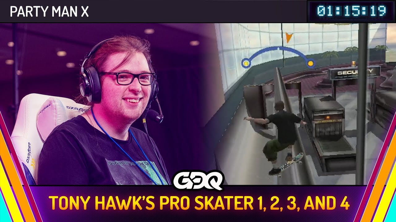 Tony Hawk's Pro Skater 1, 2, 3, & 4 by Party Man X in 1:15:19 - Summer Games Done Quick 2024