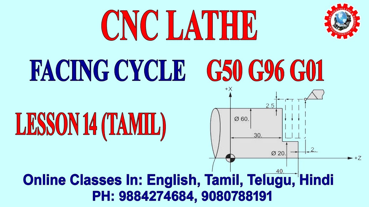 CNC TURNING -  FACING OPERATION  – FREE ONLINE LIVE STREAM – G96 G50 G01- தமிழ் வழி பயிற்சி