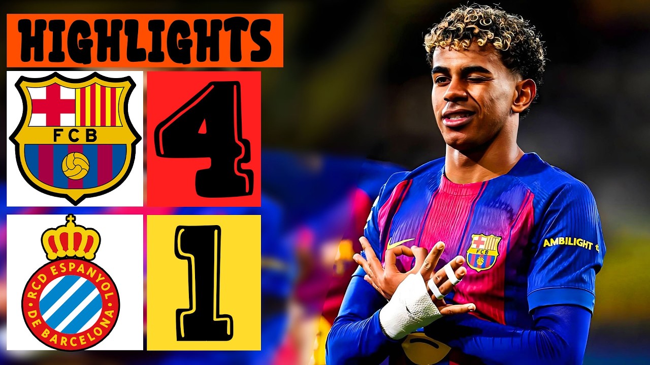BAR&Ccedil;A 4-1 ESPANYOL 🔥 LALIGA | Resumen Completo 2026