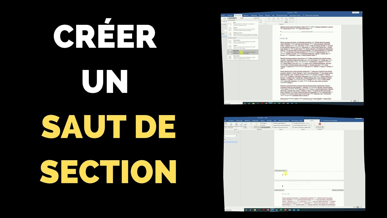 Comment insérer un saut de section dans Word ?