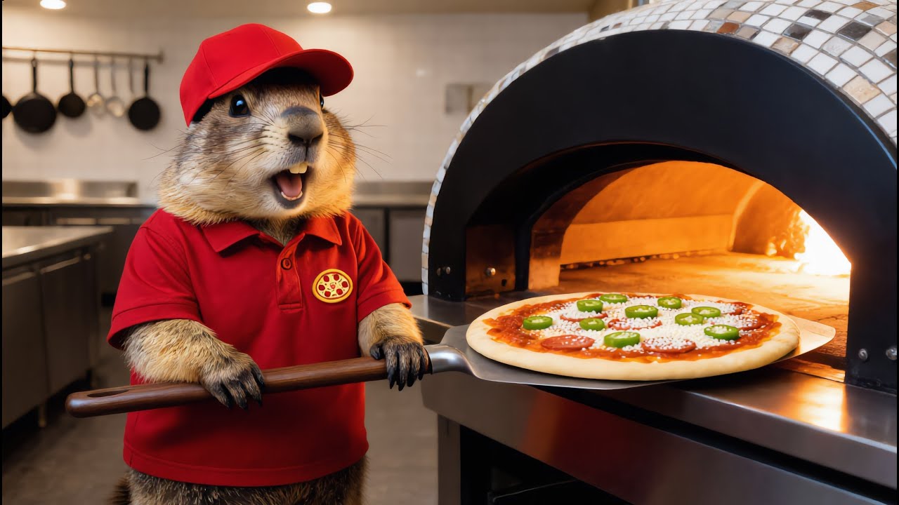 ピザ屋でバイトするマーモット🍕【まーもっち】