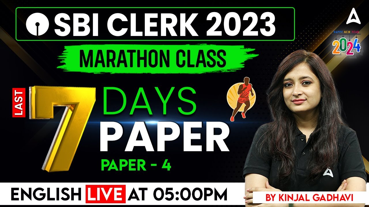 SBI Clerk 2023 | English 7 Days 7 Paper By Kinjal Gadhavi | SBI Clerk English Most Expected Paper 4