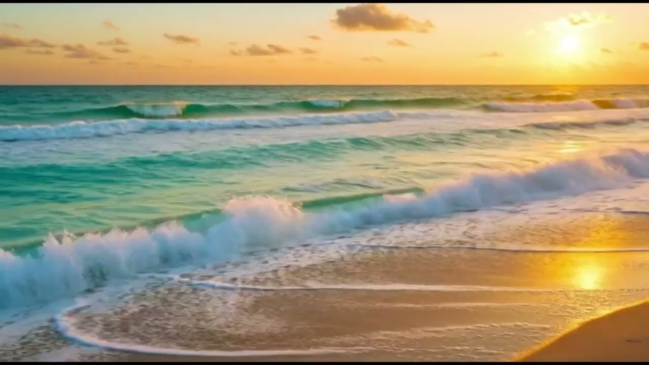 노을빛 속 치유의 물결 깊은 회복의 노을 파도 Healing Waves in the Sunset Glow for Deep Rest 괜찮아 잘 될거야 12Hours 4K
