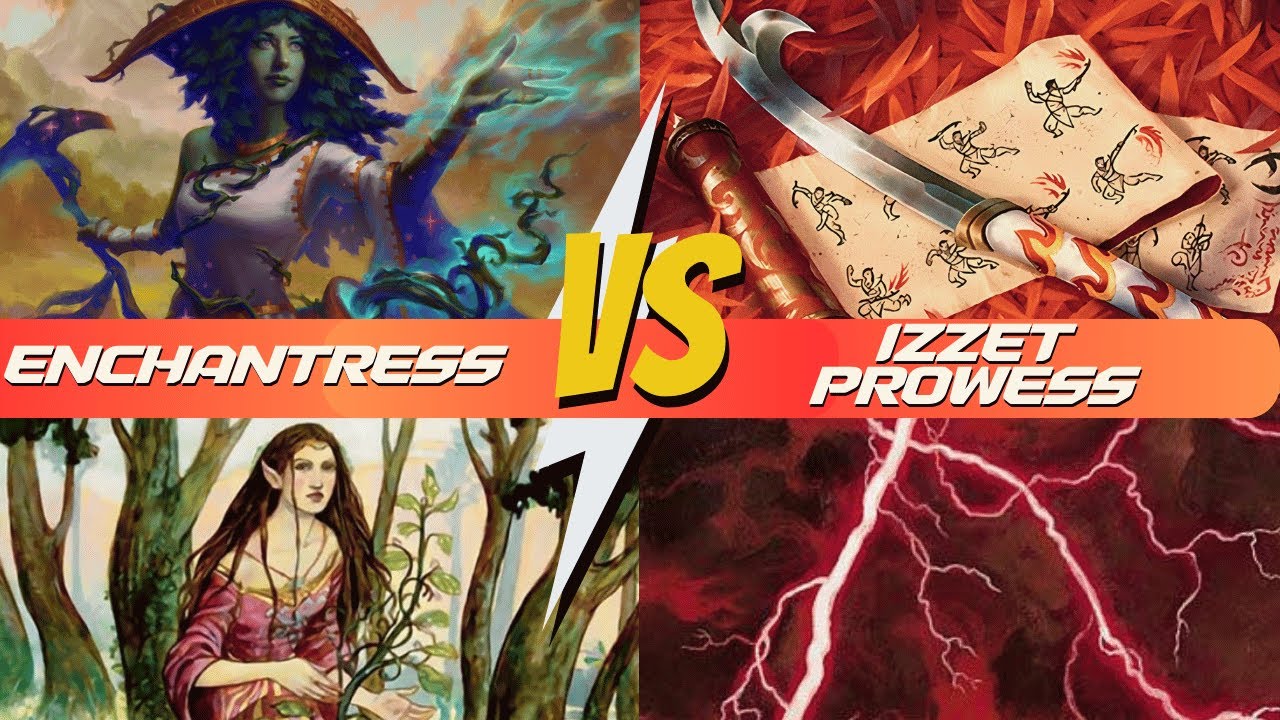Selesnya Enchantress vs Izzet Prowess | Modern Paper Gameplay
