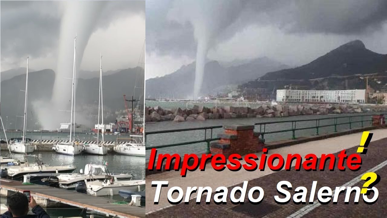 Tornado a Salerno Impressionante Tromba d'aria 2018 Tromba Marina