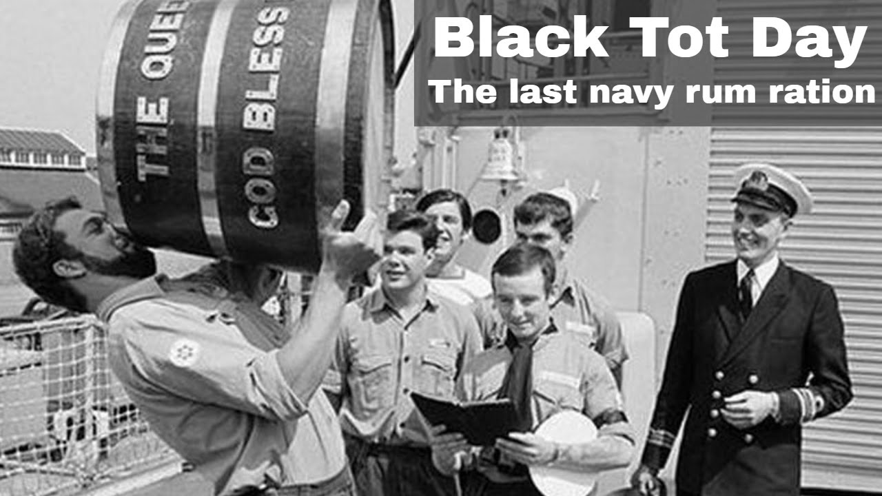 31th July 1970: Black Tot Day sees the British Royal Navy issue the last daily rum ration to sailors