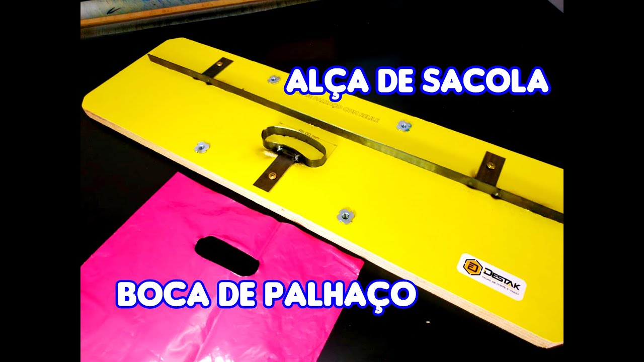 Alça de sacola plásticos boca de palhaço