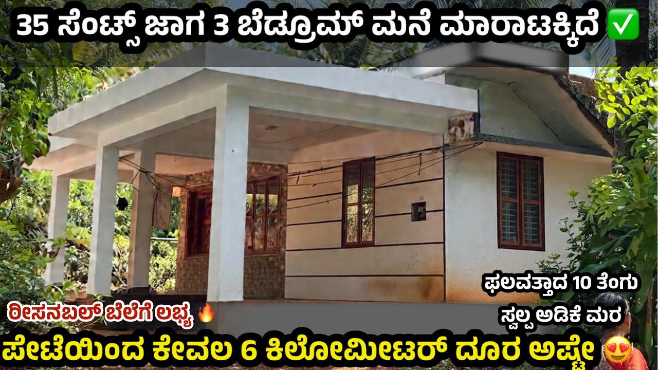 35 ಸೆಂಟ್ಸ್ ಜಾಗದಲ್ಲಿ 3 ಬೆಡ್ರೂಮ್ ಮನೆ, ಸಿಟಿಗೆ 6 ಕಿಲೋಮೀಟರ್ ಅಷ್ಟೇ 😍House For sale #houseforsale 