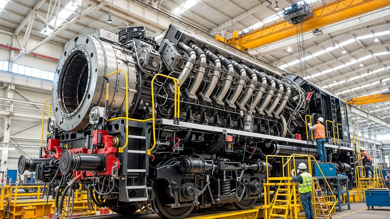 ¡EL MONOLITO DE 50 TONELADAS! Así Nace el Motor de una Locomotora 🚂🔥