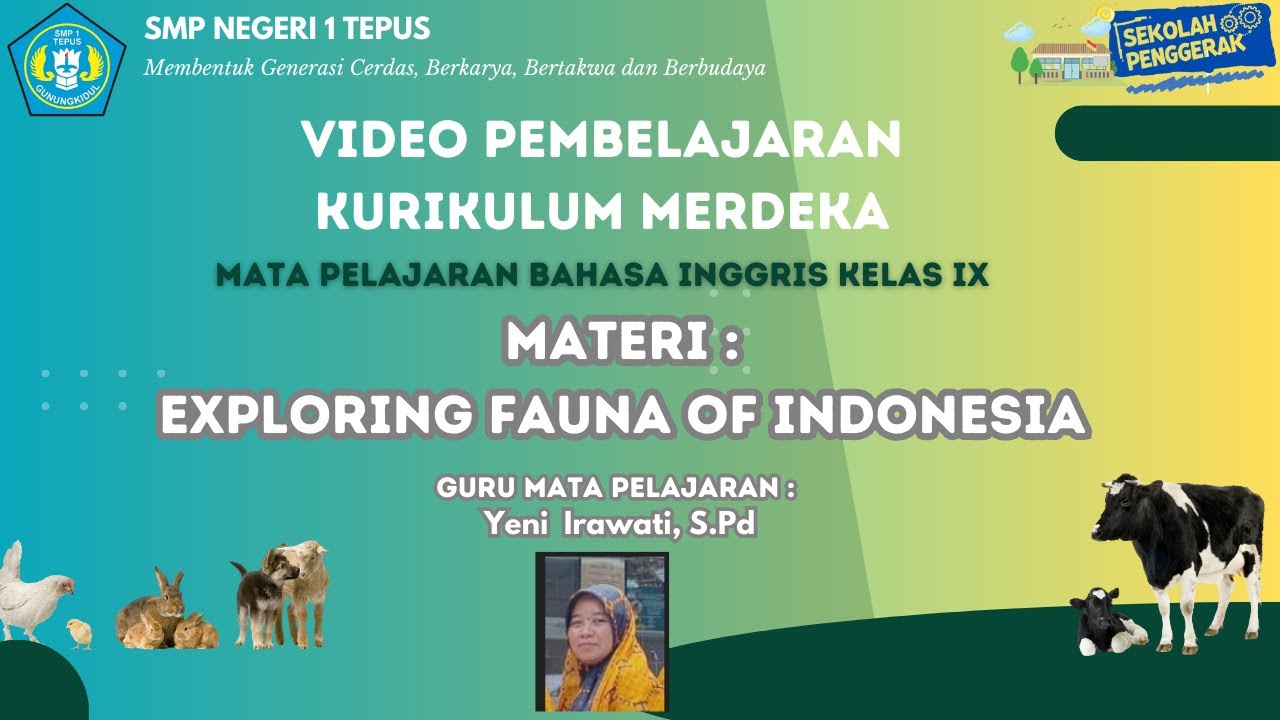 PEMBELAJARAN KURIKULUM MERDEKA BAHASA INGGRIS KELAS IX SMP N 1 TEPUS : Exploring Fauna of Indonesia