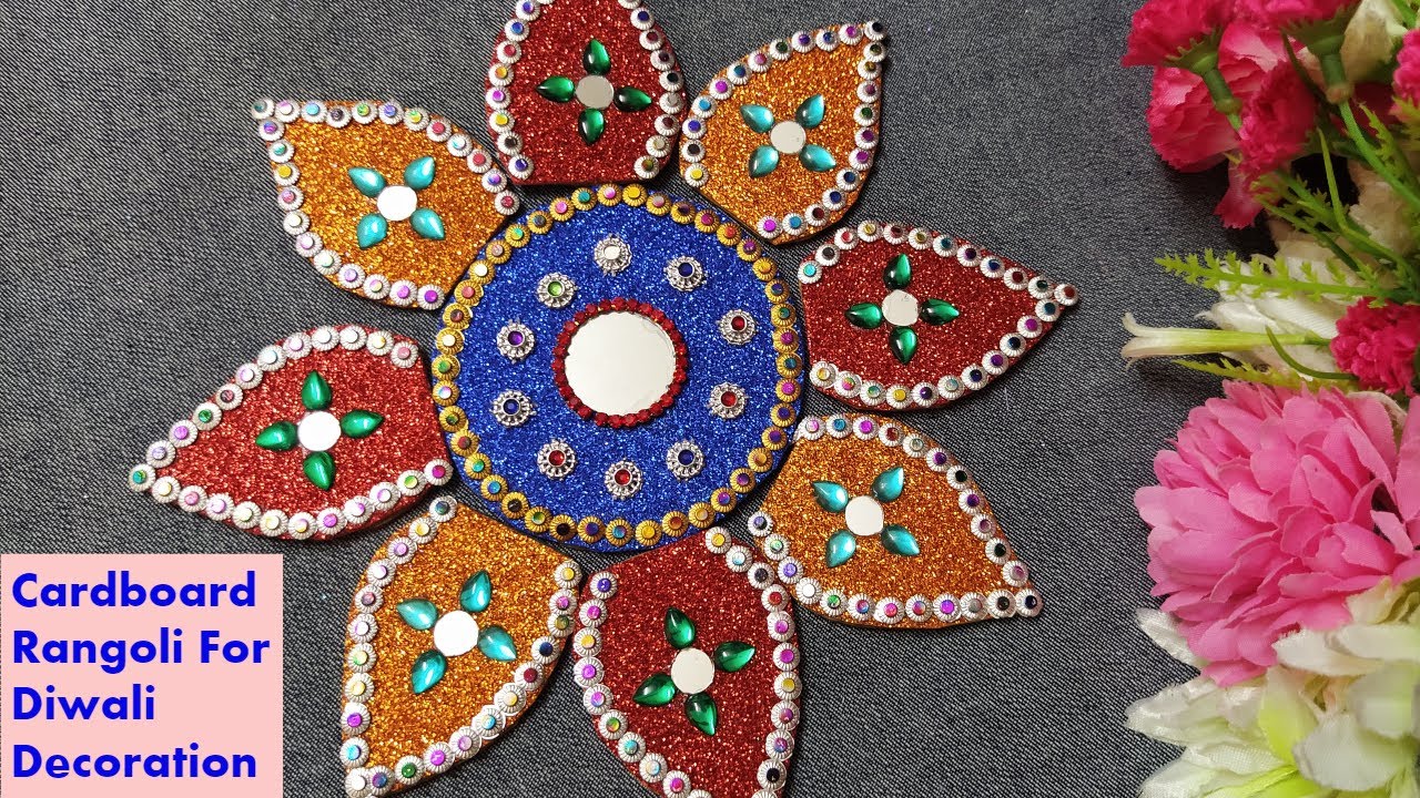 Rangoli Design for Diwali | Cardboard Rangoli | Re-arrangeable Rangoli | How to make Rangoli