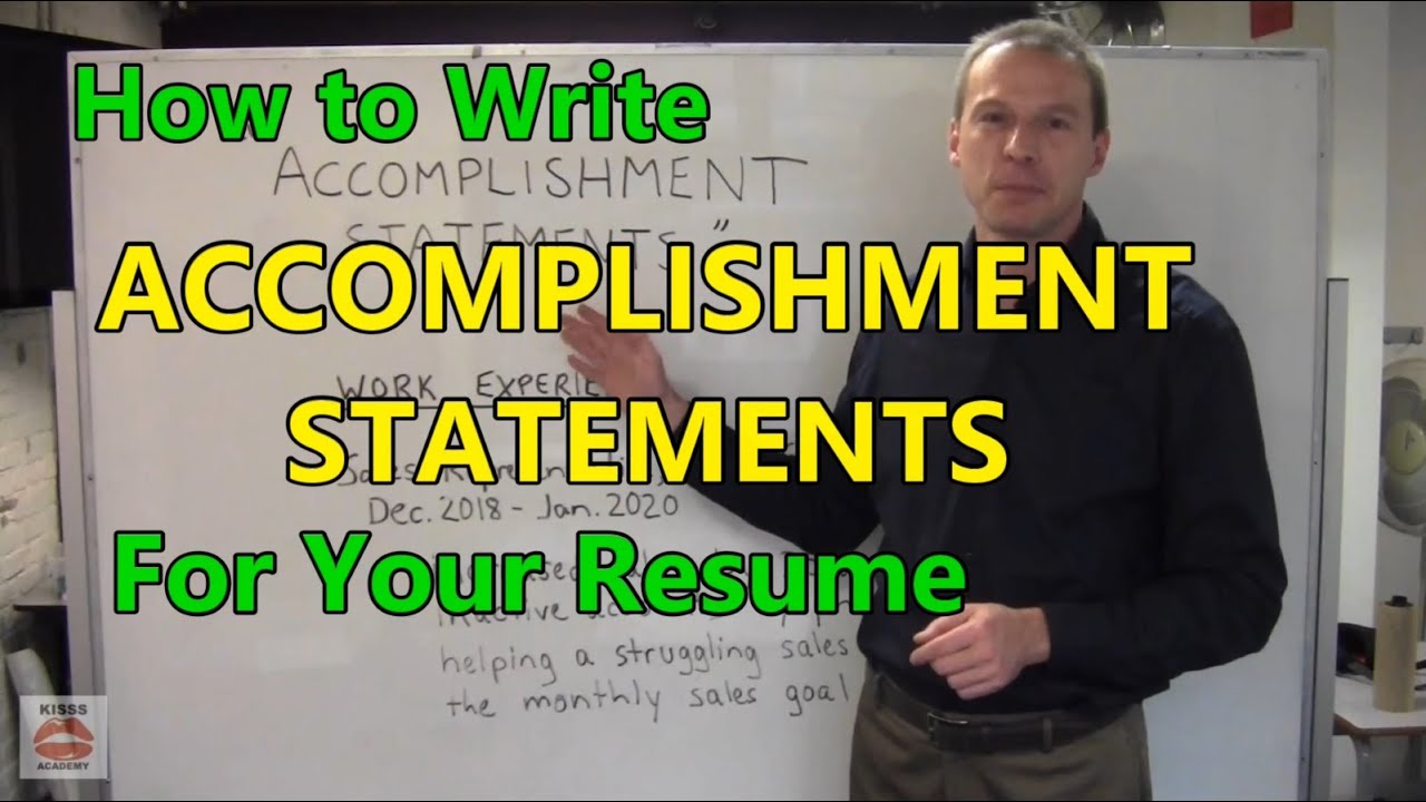 How to Write Accomplishment Statements for Your Resume | Resume Tips