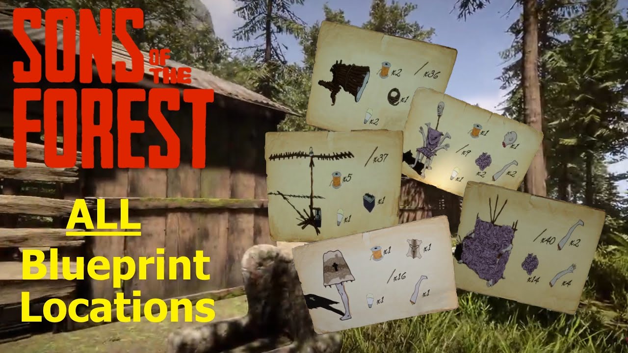 Sons of the forest | ALL BluePrint Locations | No Commentary