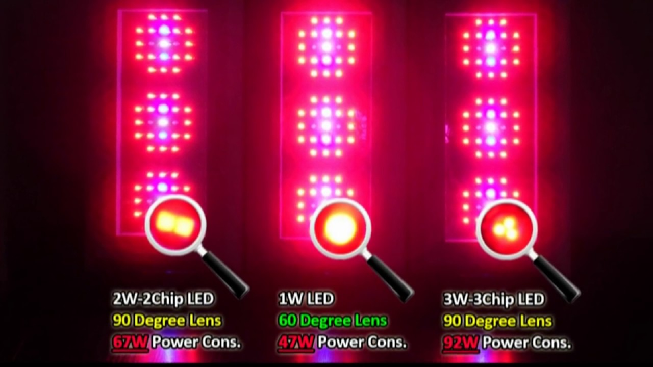 LED Grow Lights - DEBUNKING the MYTHS behind 1W vs 2W-2Chip vs 3W-3Chip.mpg