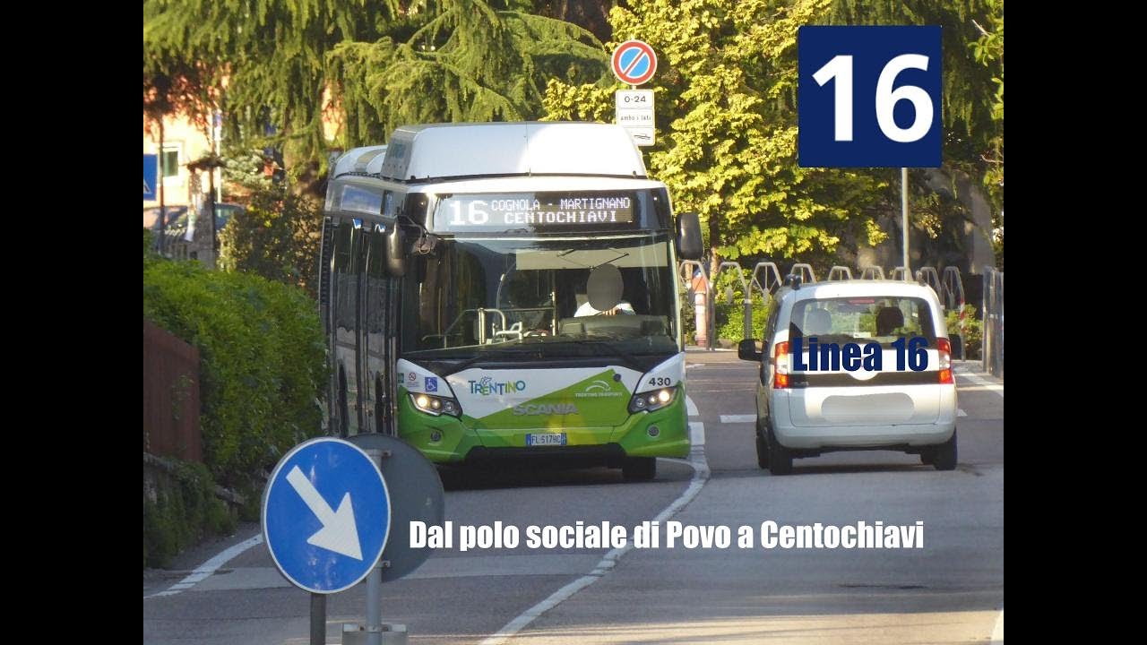 TIMELAPSE-LINEA 16-dal polo sociale di Povo a Centochiavi a bordo di uno Scania CityWide CNG!