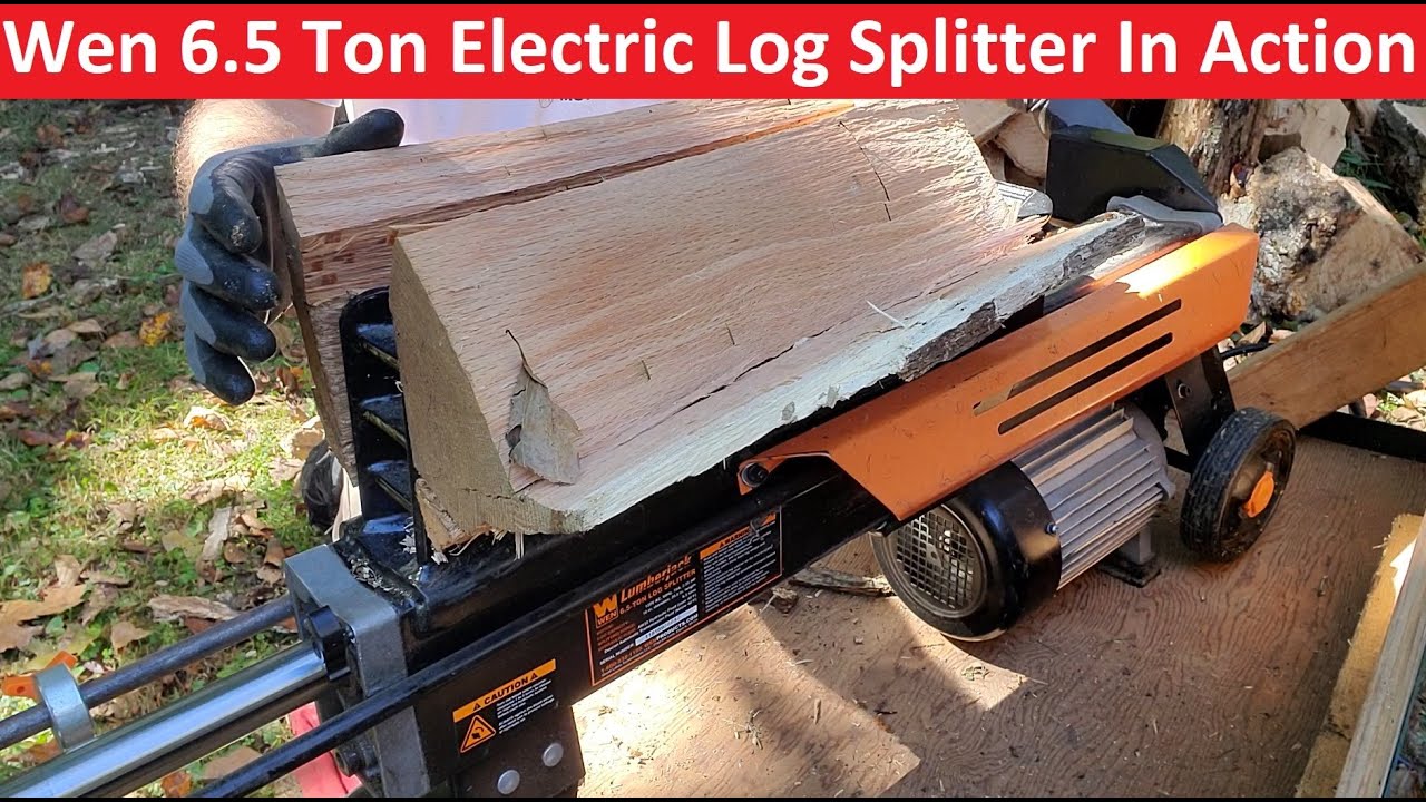 Wen Electric Log Splitter In Action