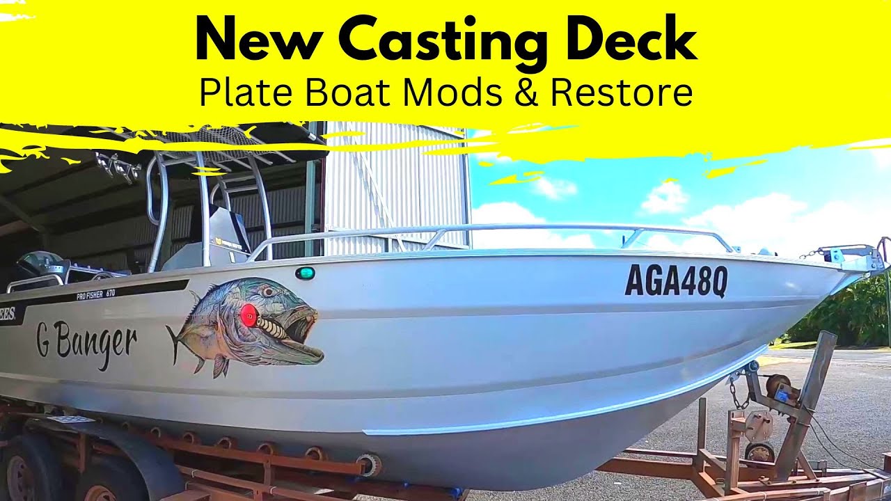 Centre Console Plate Boat Restored + Modified Casting Deck by NQ Mono Hulls. Surtees Boats.