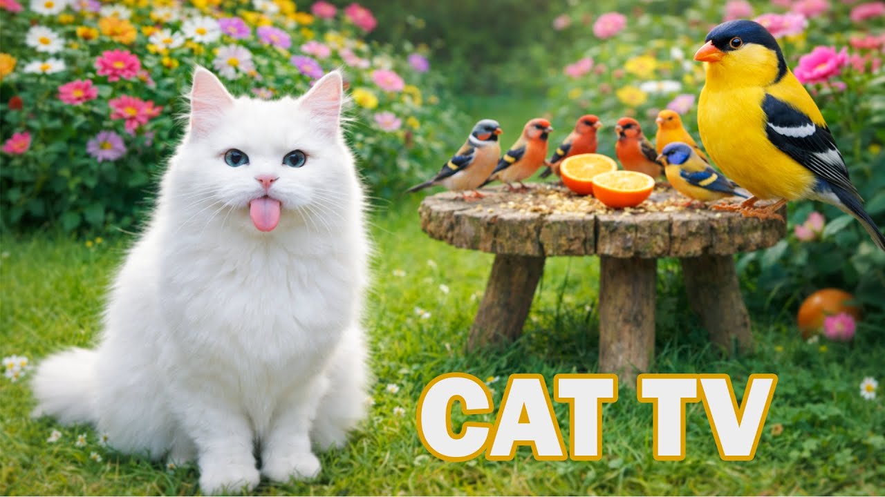 Cat TV & Dog TV🐱 Cats Go Crazy Watching Colorful Birds 🐦 |4K HDR Garden