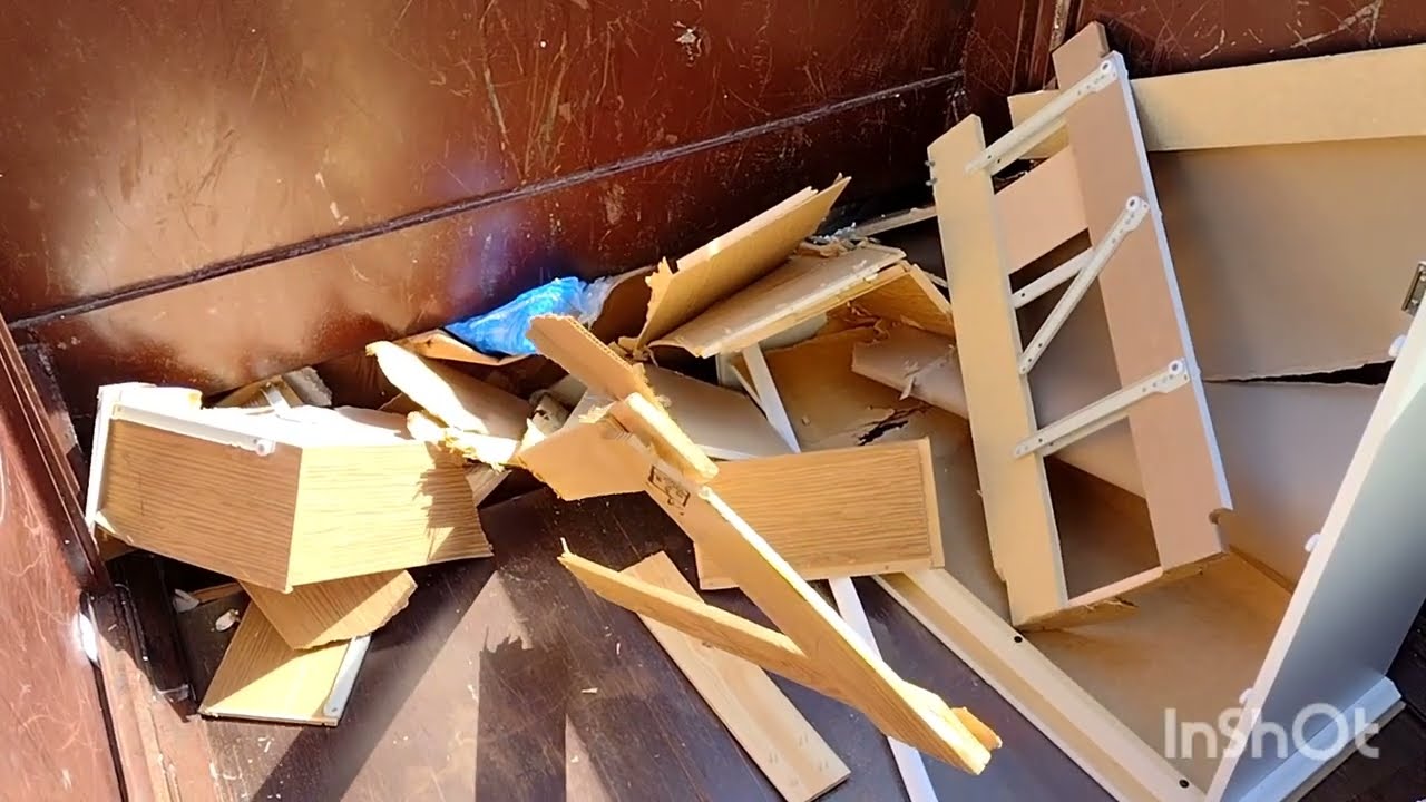 Quality Furniture crushed in a Garbage Compactor
