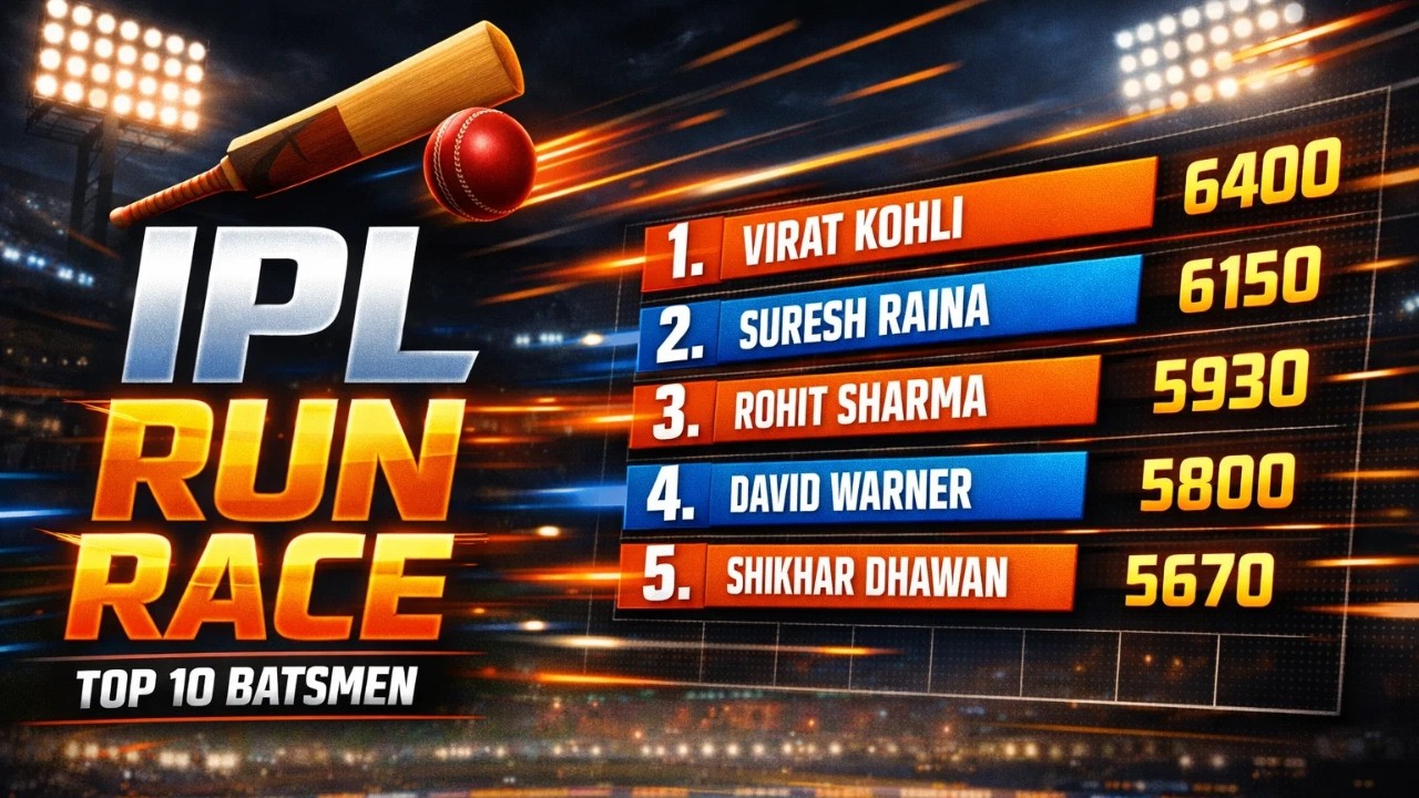 Top 10 IPL Run Scorers Race 2008–2025 🏏🔥  Bar Chart Race #chartrace #ipl