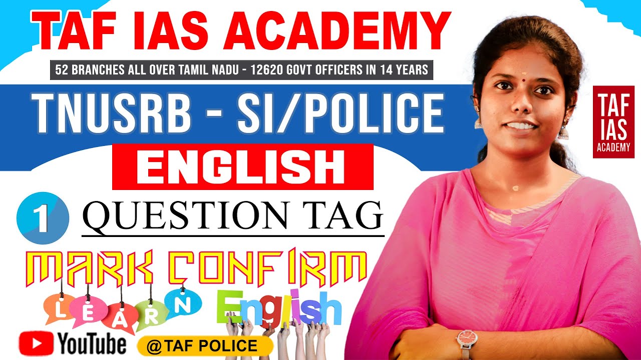 SUB - INSPECTOR & POLICE | ENGLISH CLASS | QUESTION TAG | 1 MARK CONFIRM