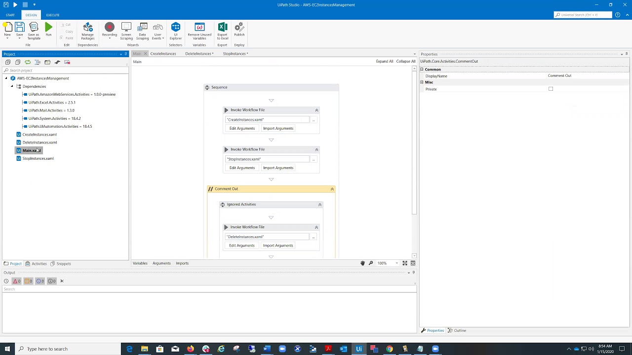 UiPath - IT Automation - Amazon Web Services (AWS) EC2 Instances management
