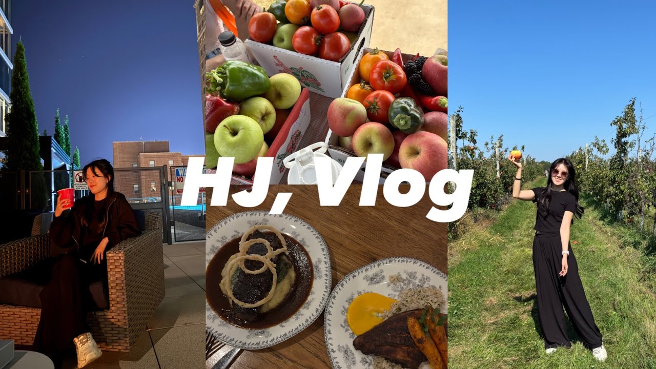 [VLOG] 미국 UChicago 석사생의 하루 #7 : First week of school ( 클라이밍 | 카페 | 개강 | Apple picking | BBQ )